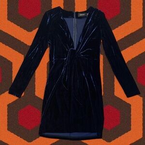 NWT MINKPINK Midnight Hour Velvet Knotted Bodycon Dress